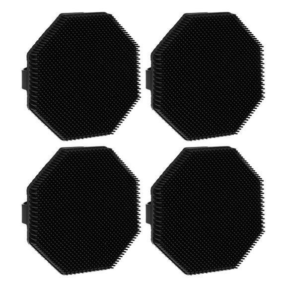 NOMADIC NOOK Shower Silicone Body Scrubber 4 Pcs Black