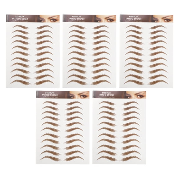 NOMADIC NOOK Simulation Eyebrow Tattoo 5 Pcs Brown High Arch Brows