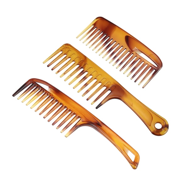 NOMADIC NOOK Wide Tooth Comb for Curly Hair Wet Hair Brown 3Pcs