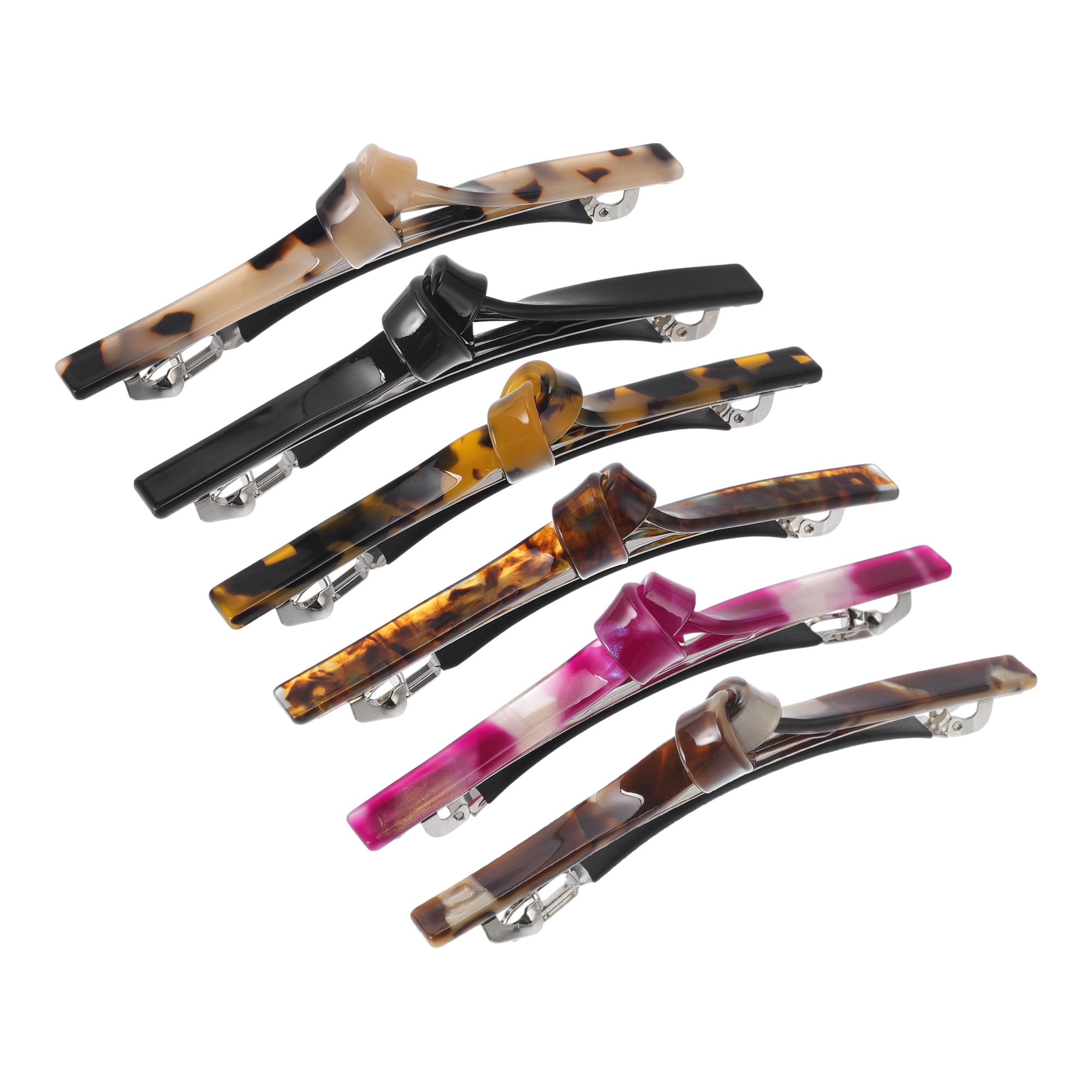 NOMADIC NOOK Women Grace Hair Clip 6 Pcs Deep Color