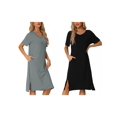 thumbnail image 1 of NOMADIC NOOK Women's Mother's Day 2 Pack Casual Short-Sleeve Tee Dress Nightgown Basic Midi Sleepwear Medium Grey/Black, 1 of 6
