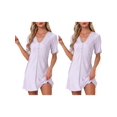 thumbnail image 1 of NOMADIC NOOK Women's 2 Pack Floral Sleepdress Soft V-Neck Short-Sleeve Loungewear Small 2 Packs Purple, 1 of 6