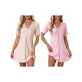 thumbnail image 1 of NOMADIC NOOK Women's 2 Pack Floral Sleepdress Soft V-Neck Short-Sleeve Loungewear Small Beige/Red, 1 of 6