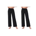 thumbnail image 1 of NOMADIC NOOK Women's 2 Pack Pajama Pants Wide-Leg Drawstring Palazzo Lounge Trouser Yoga Sleep Bottoms X-Small 2 Packs Black, 1 of 6