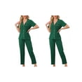 thumbnail image 1 of NOMADIC NOOK Women's 2 Pack Pajama Set Button-Up Soft Short-Sleeve Sleepwear Long-Pants Lounge Medium 2 Packs Green, 1 of 6