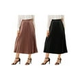 thumbnail image 1 of NOMADIC NOOK Women's 2 Packs Elastic Waist Metallic Shiny Accordion Pleated Midi Skirt, 1 of 7