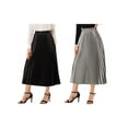 thumbnail image 1 of NOMADIC NOOK Women's 2 Packs Elastic Waist Metallic Shiny Accordion Pleated Midi Skirt, 1 of 6