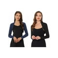 thumbnail image 1 of NOMADIC NOOK Women's 2 Packs Elegant Solid Color Long Sleeves Bolero Shrug, 1 of 6