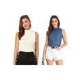 thumbnail image 1 of NOMADIC NOOK Women's 2 Packs Mock Neck Ruffle Sleeveless Casual Blouse Tops, 1 of 6