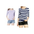 thumbnail image 1 of NOMADIC NOOK Women's 2 Packs Round Neck Elbow Sleeves Casual T-Shirt, 1 of 6