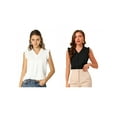 thumbnail image 1 of NOMADIC NOOK Women's 2 Packs Ruffled Sleeveless Pullover V- Neck Work Blouses, 1 of 6