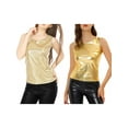 thumbnail image 1 of NOMADIC NOOK Women's 2 Packs U Neck Sleeveless Stretchy Slim Fit Metallic Tank Top, 1 of 6
