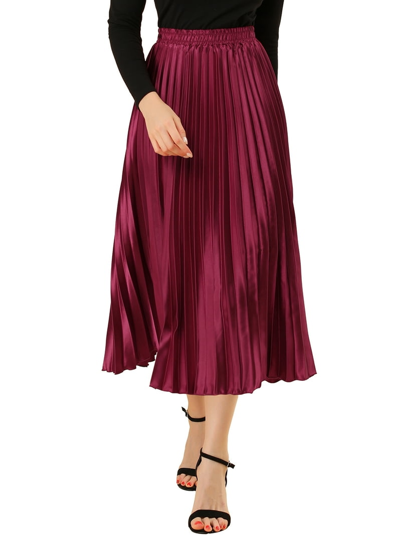 NOMADIC NOOK Women's Halloween Skirts Metallic Elastic Waist Midi