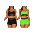 thumbnail image 1 of NOMADIC NOOK Women's Contrast Color Bikini Sets 2 Pieces High Waisted Scoop Neck Swimsuit Bathing Suit Combination Set X-Large Black, Green, 1 of 5