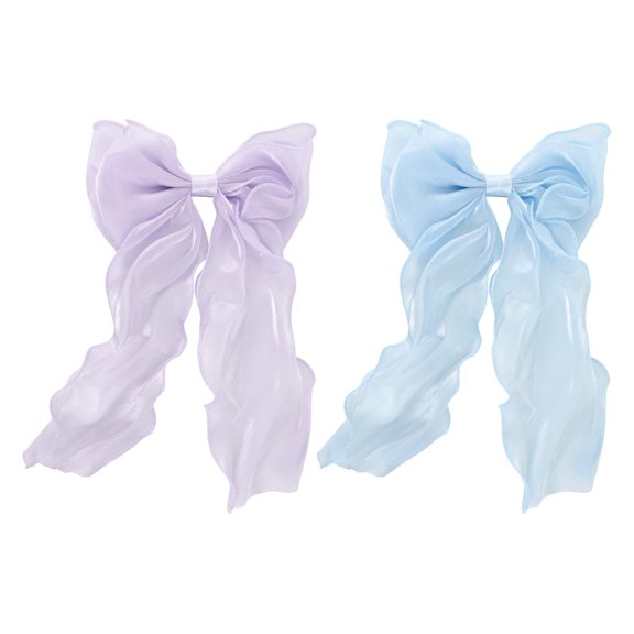 NOMADIC NOOK Women's Cute Bow Hair Pins 10.24"x6.69"x0.79" 2 Pcs Blue Purple