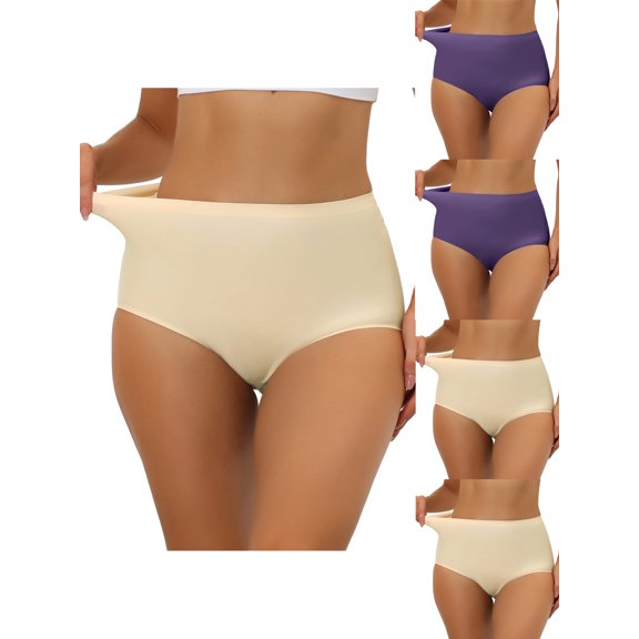 NOMADIC NOOK Women's High-Waisted Unlined Brief No Show Hipster 5 Packs
