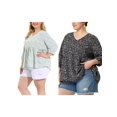 thumbnail image 1 of NOMADIC NOOK Women's Plus Size Babydoll Floral 3/4 Sleeve Peplum Hem Casual Blouses, 1 of 6