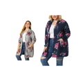 thumbnail image 1 of NOMADIC NOOK Women's Plus Size Kimono Flower Knit Lightweight Open Front Sweaters Fall Cardigans, 1 of 7