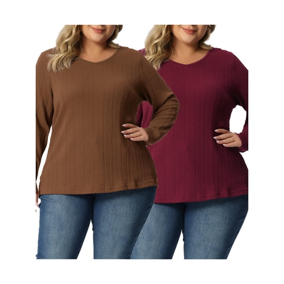 NOMADIC NOOK Women's Plus Size Knit Thin Trendy Crochet Comfy Pullover Fall Winter Packs Sweaters