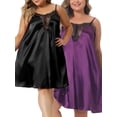 thumbnail image 1 of NOMADIC NOOK Women's Plus Size Nightgown Lace Spaghetti Lounge Packs Sleep Dresses, 1 of 5