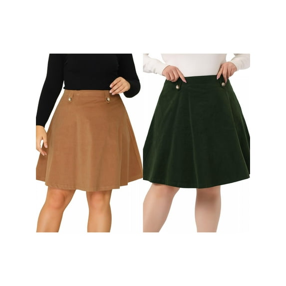 NOMADIC NOOK Women's Plus Size Outfits Fashion Tie Waist A Line Midi Denim Skirt White 1X