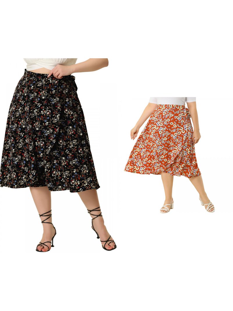 NOMADIC NOOK Women's Plus Size Summer Camping Floral A Line Chic