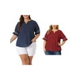 thumbnail image 1 of NOMADIC NOOK Women's Plus Size Summer Pin Dots Ruffle Short Sleeve V Neck Blouses, 1 of 5