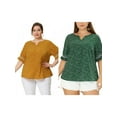 thumbnail image 1 of NOMADIC NOOK Women's Plus Size Summer Pin Dots Ruffle Short Sleeve V Neck Blouses, 1 of 6