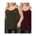 thumbnail image 1 of NOMADIC NOOK Women's Plus Size V Neck Sparkle Silvery Packs Spaghetti Strap Cami Tank Tops, 1 of 5