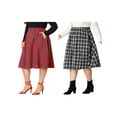 thumbnail image 1 of NOMADIC NOOK Women's Plus Size Vintage Skirt A Line Knee Length Casual Plaid Flare Skirt, 1 of 6