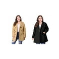 thumbnail image 1 of NOMADIC NOOK Women's Plus Size Winter Notched Lapel Double Breasted Overcoat 2 PCS, 1 of 7