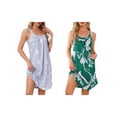 thumbnail image 1 of NOMADIC NOOK Women's Mother's Day 2 Pack Nightgown Sleeveless Sleepwear Printed Scoopneck Tank Dress Wide-Strap Sleep Shirt with Pockets Small Gray Stars/Green Flowers, 1 of 6