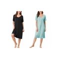 thumbnail image 1 of NOMADIC NOOK Womens 2 Packs Short Sleeve Nightshirt Button Up Midi Nightgown, 1 of 5