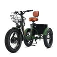 thumbnail image 1 of NOMIGO Electric Tricycle, 7 Speed 3 Wheel Folding Electric Bicycle with 48V 15Ah Lithium Battery, 20" Tires Electric Tricycle for Unisex Adults with Rear Basket Green, 1 of 10