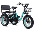 thumbnail image 1 of NOMIGO Two Seater Electric Tricycle Pre-assembled 7 Speed 3 Wheel Electric Bicycle Max 20MPH 20*4.0" Fat Tire W/ 48V 20Ah Lithium Battery 750W Motor Electric Tricycle for Adults with 2 Baskets Green, 1 of 9