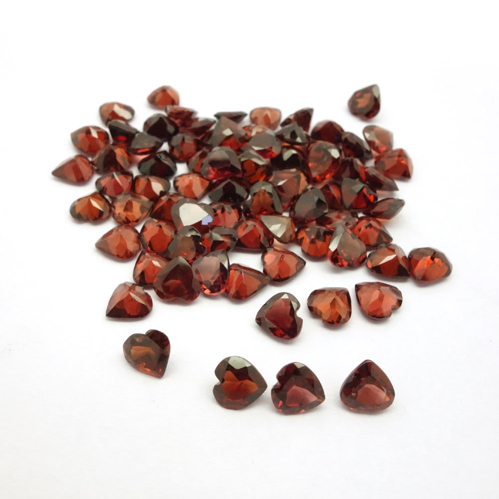 NOMOKOS Precious Gemstones Heart Shape Stone Natural Garnet Genuine Precious 1pack 100pcs