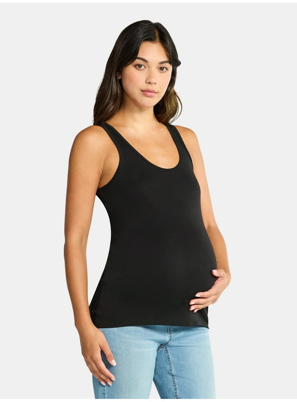 Women's Maternity Non Shirred Tank Top, Sizes S-XXL