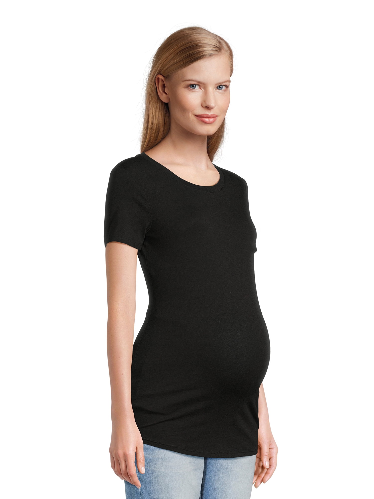 Time and Tru Maternity Essentials Non Shirred Tee, Sizes S-XXL