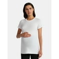 thumbnail image 1 of Time and Tru Women's Maternity Non Shirred Tee with Short Sleeves, Sizes S-XXL, 1 of 5