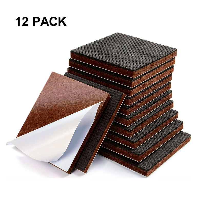 Non Slip Furniture Pads Premium 12 Pcs 3 Furniture Pad! Best Furniture Grippers - Selfadhesive Rubber Feet Couch Stoppers Ideal Furniture Floor