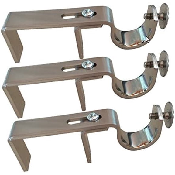 NONO Bracket - Outside Mounted Blinds Curtain Rod Bracket Attachment (Satin Nickel, Set of 3)$$Home Decor, Kitchen, & Other