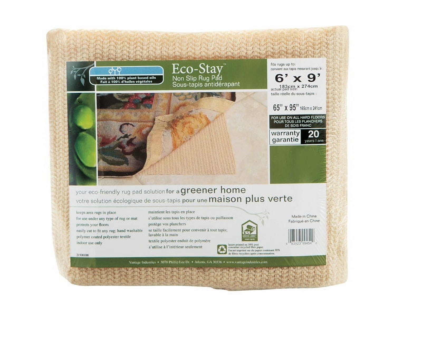 EcoStay Cream 6'x9' Reversible Non-Slip Rug Pad