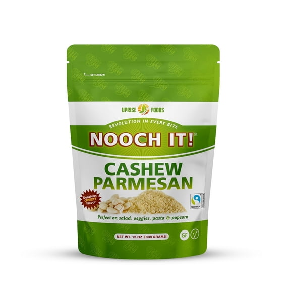 NOOCH IT Vegan Cashew Parmesan Cheese – 12oz | Dairy-Free, Organic, Fair Trade | Grated Plant-Based Cheese Topping & Parmesan Substitute for Pasta, Pizza, Popcorn, and Family Meals