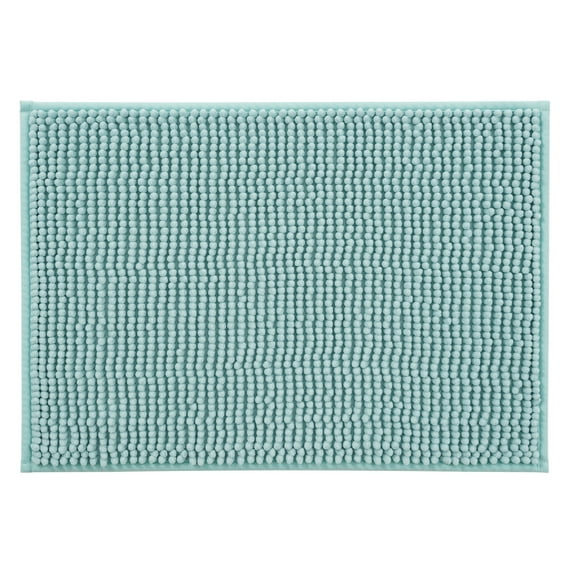 Mainstays Aqua Chenille Noodle Bath Rug 17"x24", One Piece