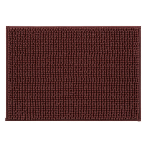 Mainstays Red Chenille Noodle Bath Rug 17"x24", One Piece