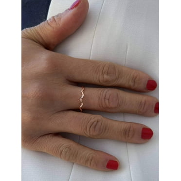 NOODLE WAVE 18K ROSE GOLD OVER STERLING SILVER STACKING RING