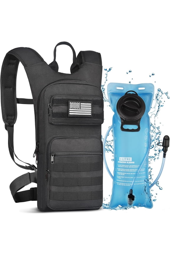 NOOLA Hydration Backpack with 3L TPU Water Bladder, Tactical Molle Water Backpack for Men Women, Hydration Pack for Hiking, Biking, Running and Climbing