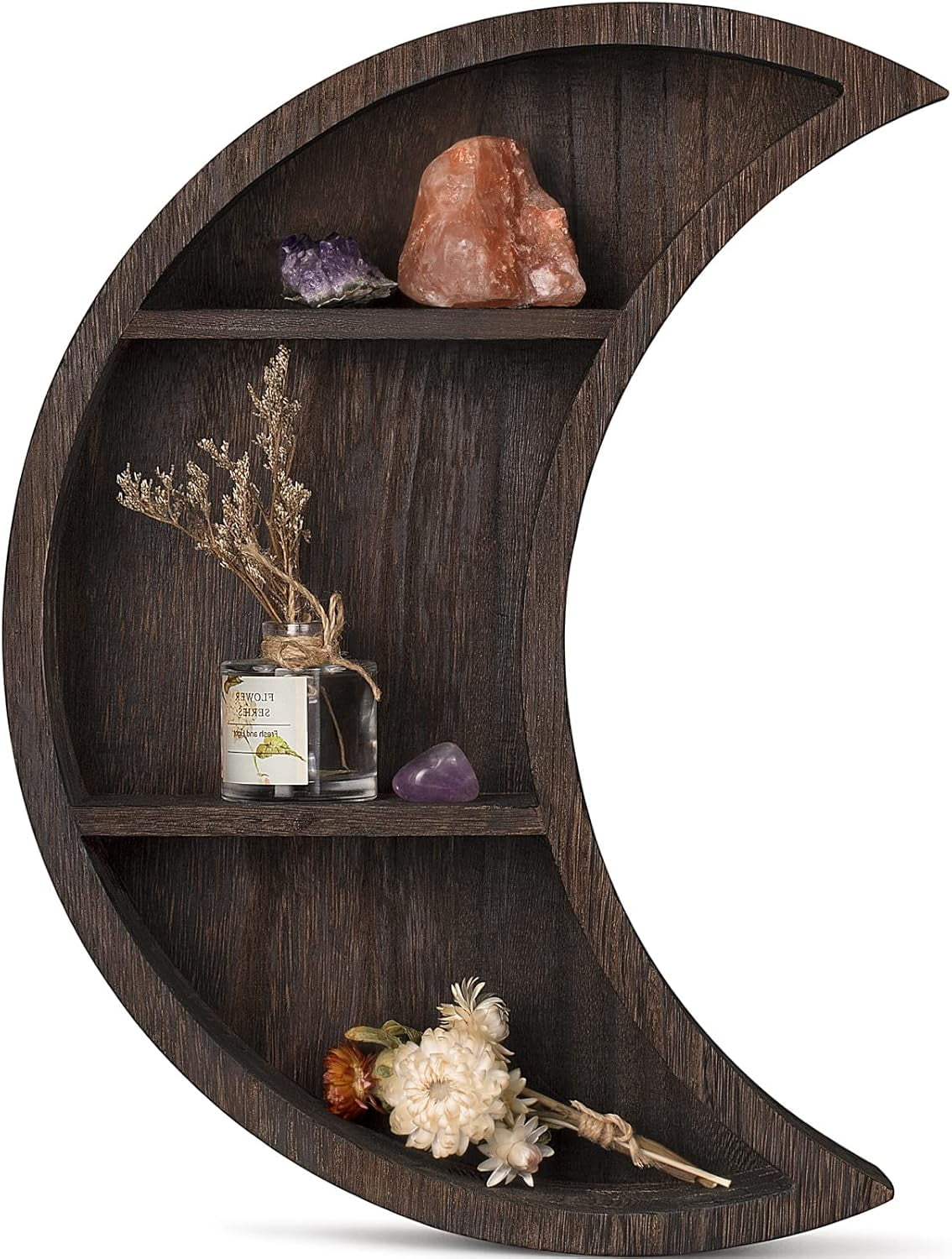 NOOOO Moon Shelf Wall Mounted Moon Wall Decor Crystal Display Shelf ...