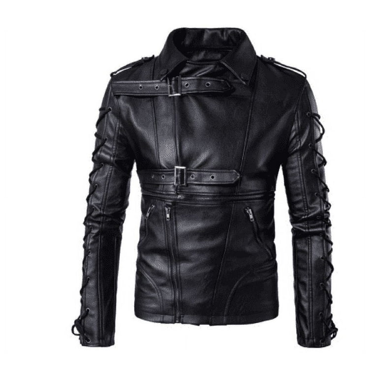 Men’s Cafe Racer Vintage Distressed Leather Biker Jacket