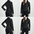 thumbnail image 1 of NOORA Women's Shirt Type Black Leather Trendy Cool, Casual Wear, Office Wear Jacket With Zipper, Biker Jacket UN028, 1 of 5